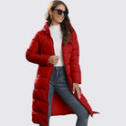 Damen Winterjacke mit Kapuze – Lange Steppjacke – Warm Gefüttert