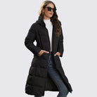 Damen Winterjacke mit Kapuze – Lange Steppjacke – Warm Gefüttert