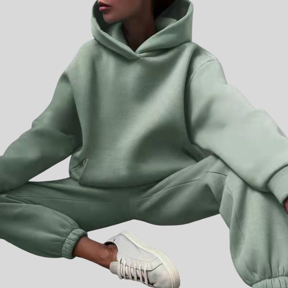 Damen Zweiteiler mit Kapuze – Langarm Set – Bequemer Schnitt