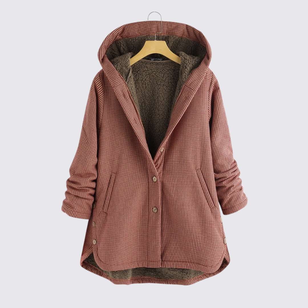 Gefütterte Jacke mit Kapuze und Taschen für Damen