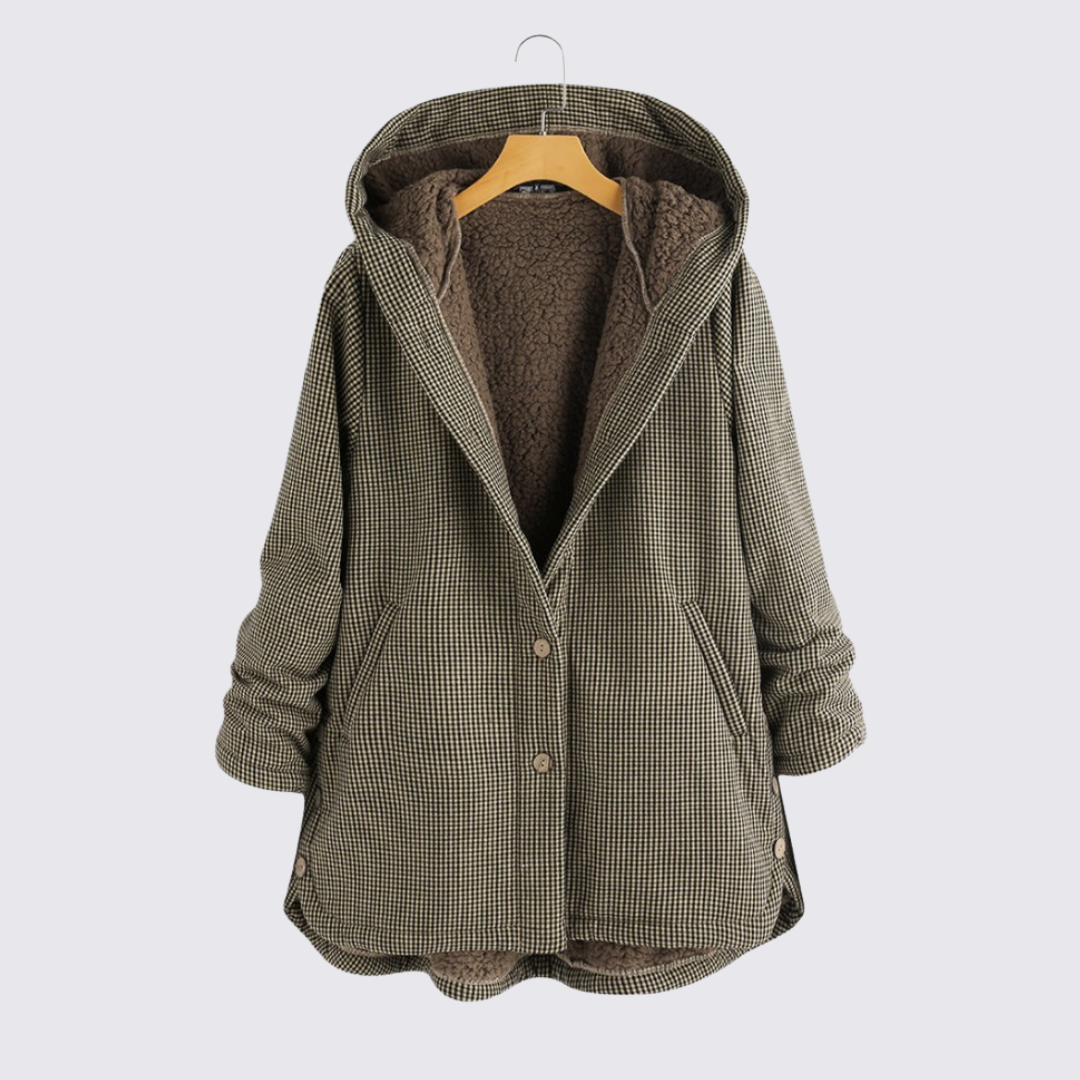 Gefütterte Jacke mit Kapuze und Taschen für Damen