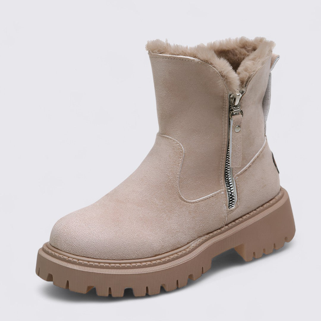 Gefütterte Stiefeletten mit Reißverschluss für Damen