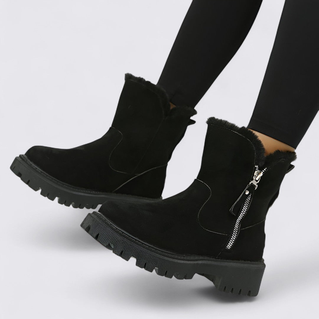 Gefütterte Stiefeletten mit Reißverschluss für Damen