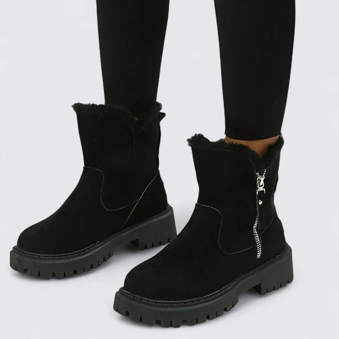 Gefütterte Stiefeletten mit Reißverschluss für Damen