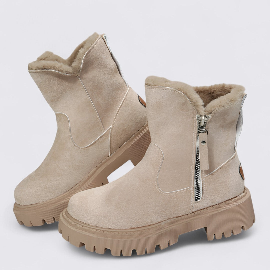 Gefütterte Stiefeletten mit Reißverschluss für Damen