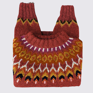 Gemusterter Langarm-Pullover mit Rollkragen für Damen