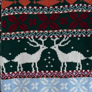 Gemusterter Langarm-Pullover mit Rundhalsausschnitt für Damen