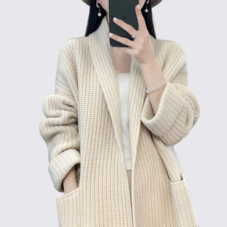 Gerippte Strickjacke mit Taschen für Damen