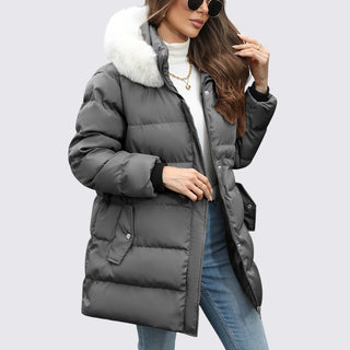 Gesteppte Jacke mit Kapuze und Reißverschluss für Damen