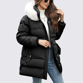 Gesteppte Jacke mit Kapuze und Reißverschluss für Damen