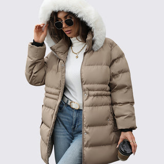 Gesteppte Jacke mit Kapuze und Reißverschluss für Damen