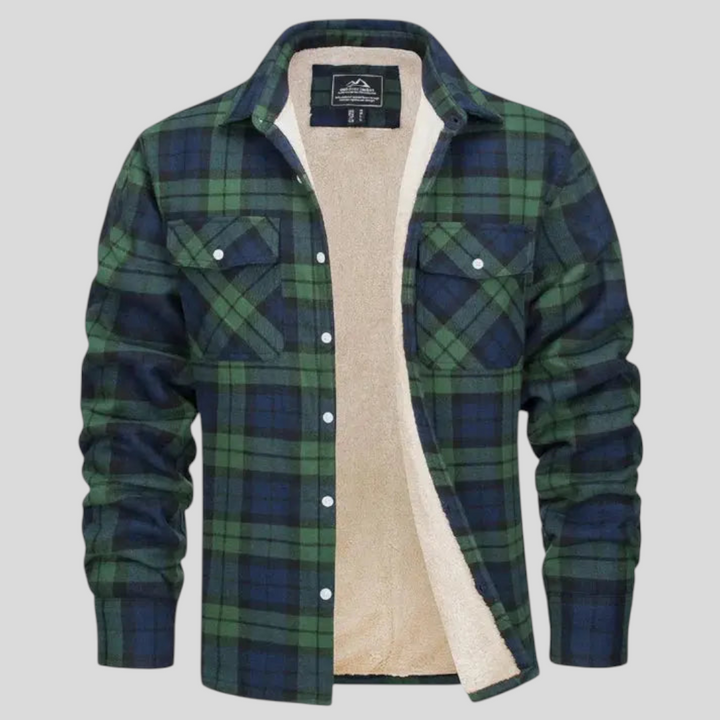 Herren Hemd mit Knopfleiste - Taillierter Hemd - Taschen Vorne