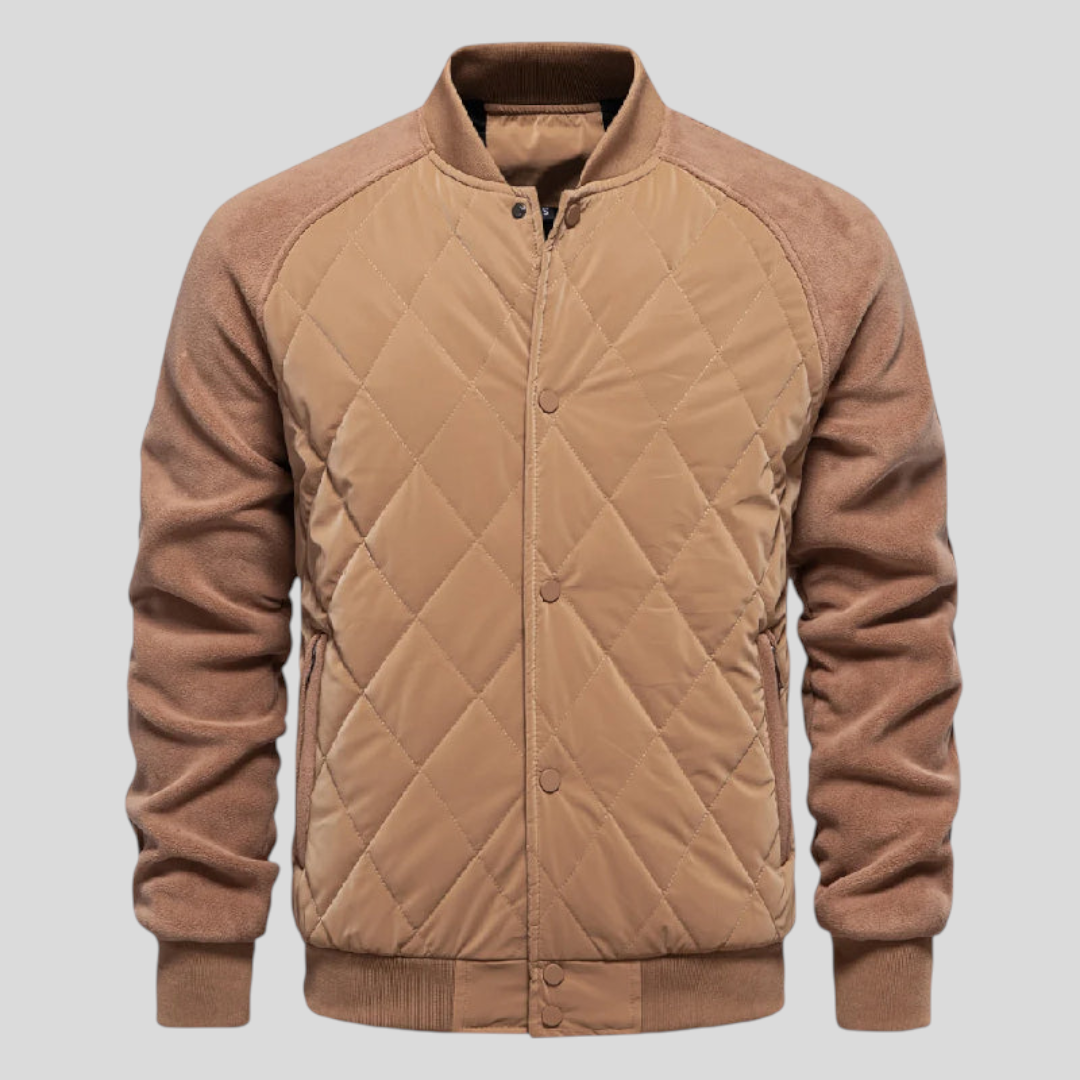 Herren Jacke mit Gesteppter Struktur - Klassischer Jacke - Reißverschluss Vorne