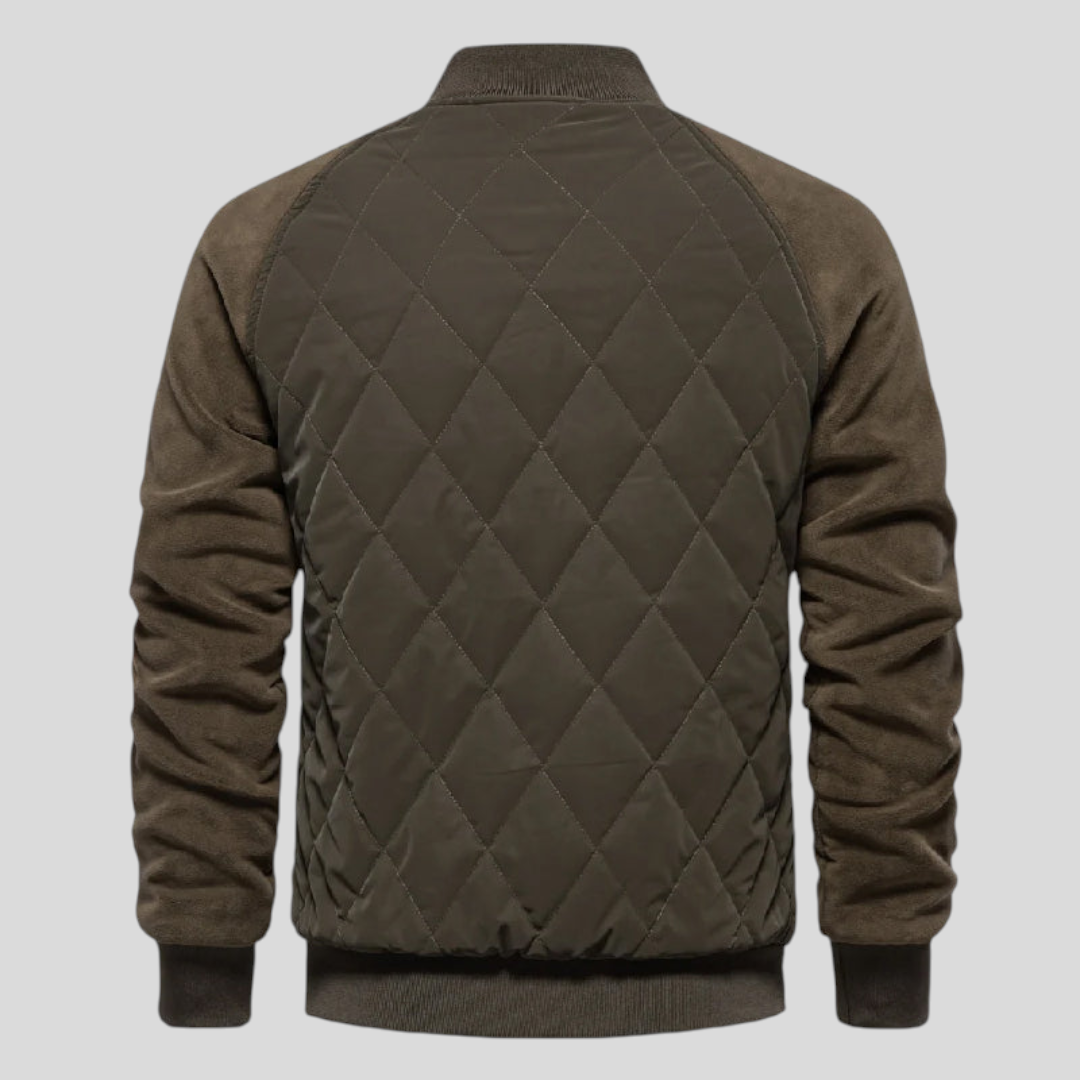 Herren Jacke mit Gesteppter Struktur - Klassischer Jacke - Reißverschluss Vorne