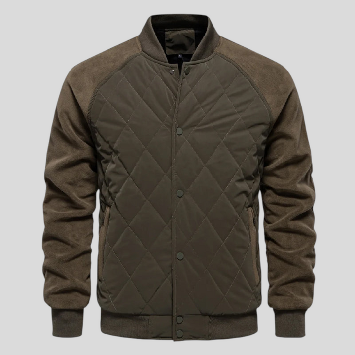 Herren Jacke mit Gesteppter Struktur - Klassischer Jacke - Reißverschluss Vorne