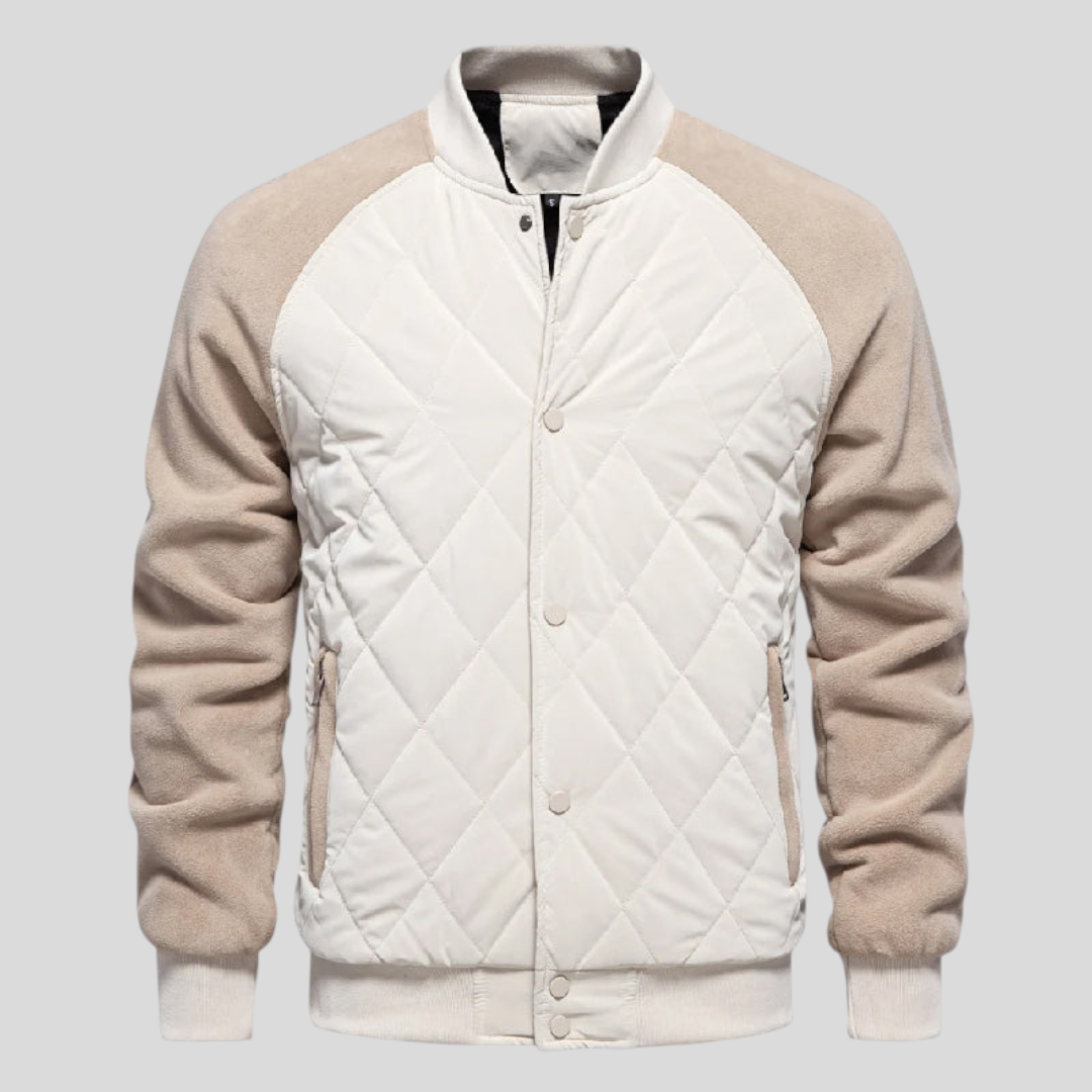 Herren Jacke mit Gesteppter Struktur - Klassischer Jacke - Reißverschluss Vorne