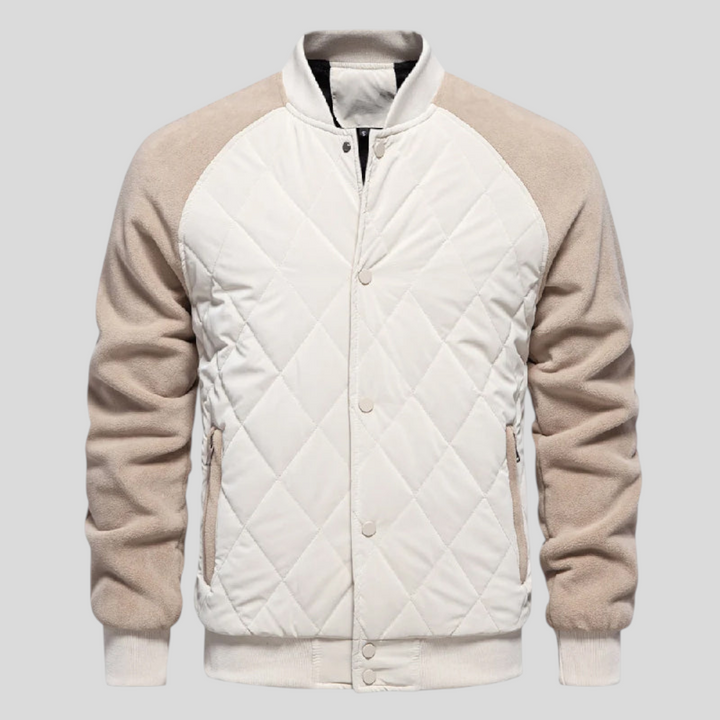 Herren Jacke mit Gesteppter Struktur - Klassischer Jacke - Reißverschluss Vorne