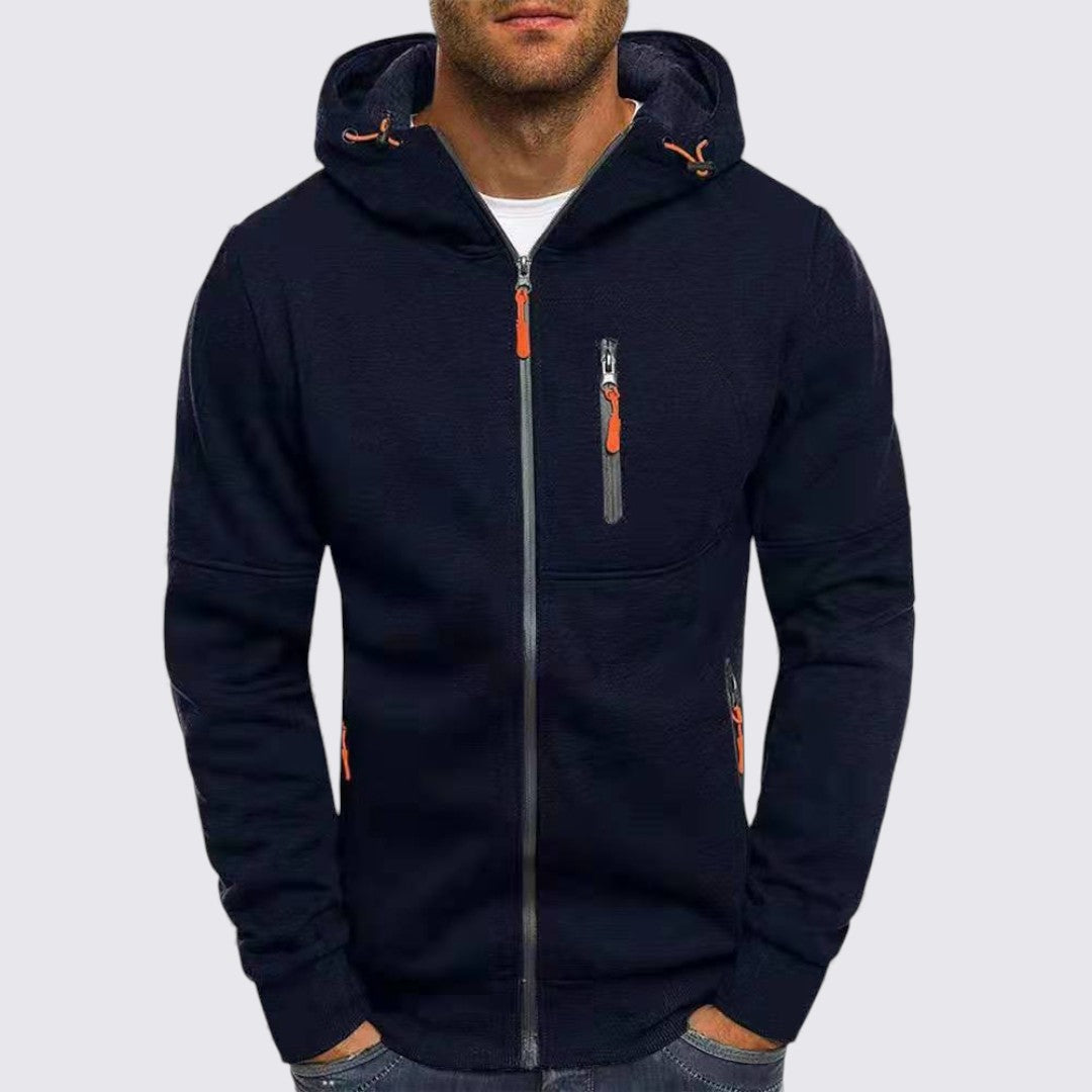 Herren Jacke mit Kapuze - Sportliche Jacke - Reißverschluss Vorne