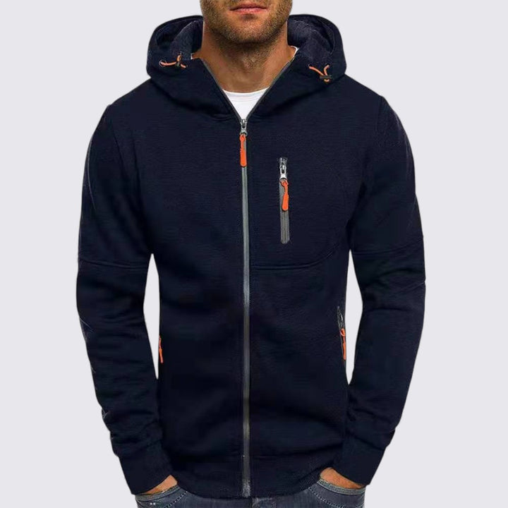 Herren Jacke mit Kapuze - Sportliche Jacke - Reißverschluss Vorne