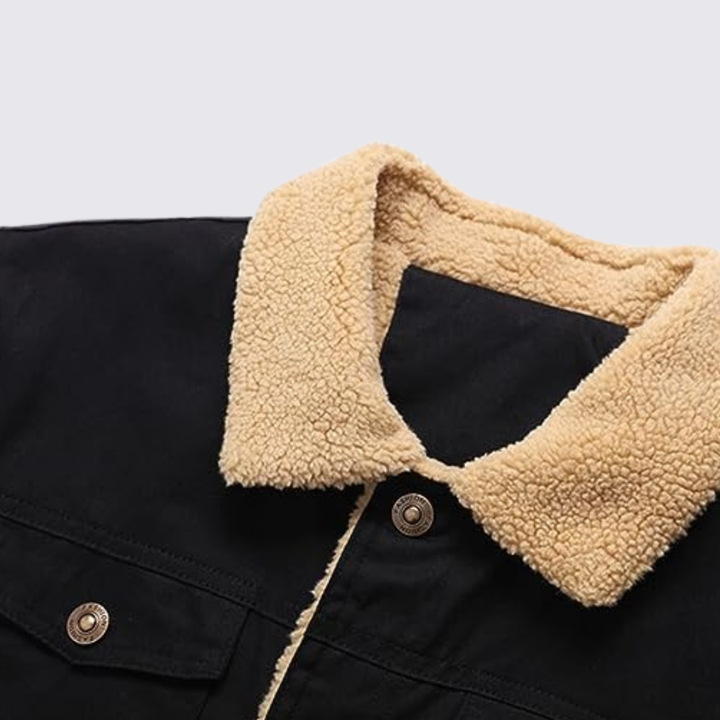 Herren Jacke mit Knopfleiste - Gefütterte Jacke - Stehkragen