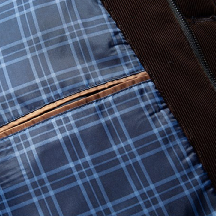 Herren Jacke mit Knopfleiste - Gesteppte Übergangsjacke - Karofutter