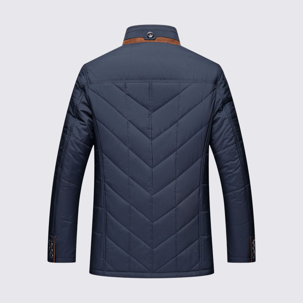 Herren Jacke mit Knopfleiste - Gesteppte Übergangsjacke - Karofutter