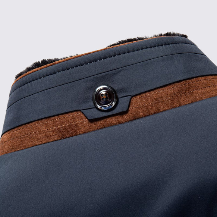 Herren Jacke mit Knopfleiste - Gesteppte Übergangsjacke - Karofutter