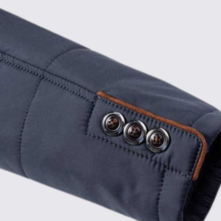 Herren Jacke mit Knopfleiste - Gesteppte Übergangsjacke - Karofutter