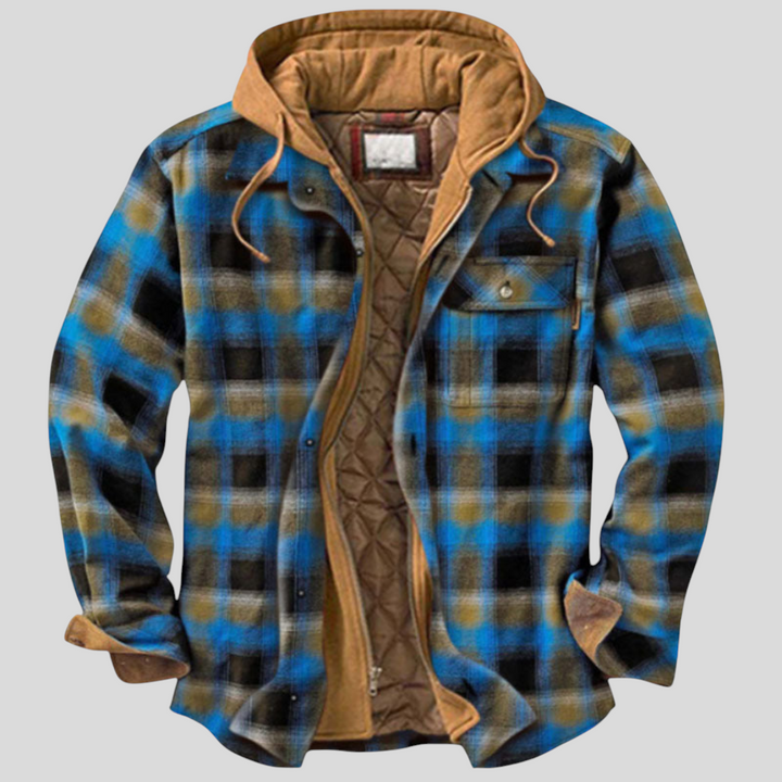 Herren Jacke mit Knopfleiste - Klassischer Jacke - Karomuster Detail