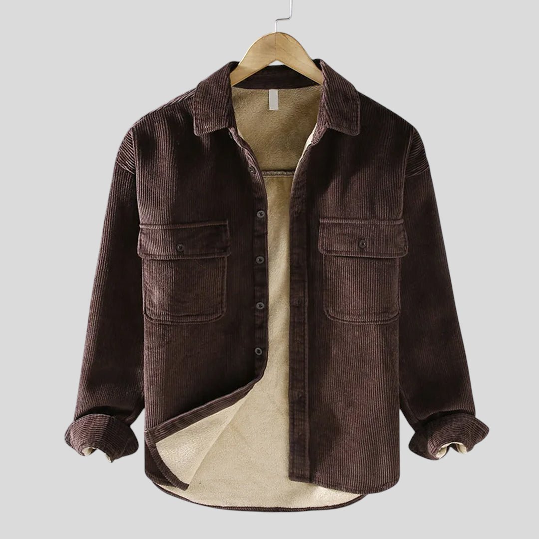 Herren Jacke mit Knopfleiste - Klassischer Jacke - Taschen Vorne