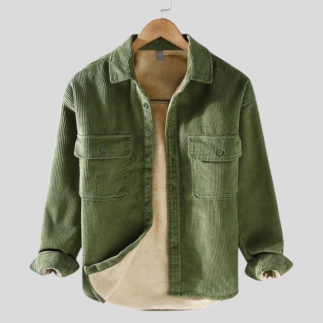 Herren Jacke mit Knopfleiste - Klassischer Jacke - Taschen Vorne