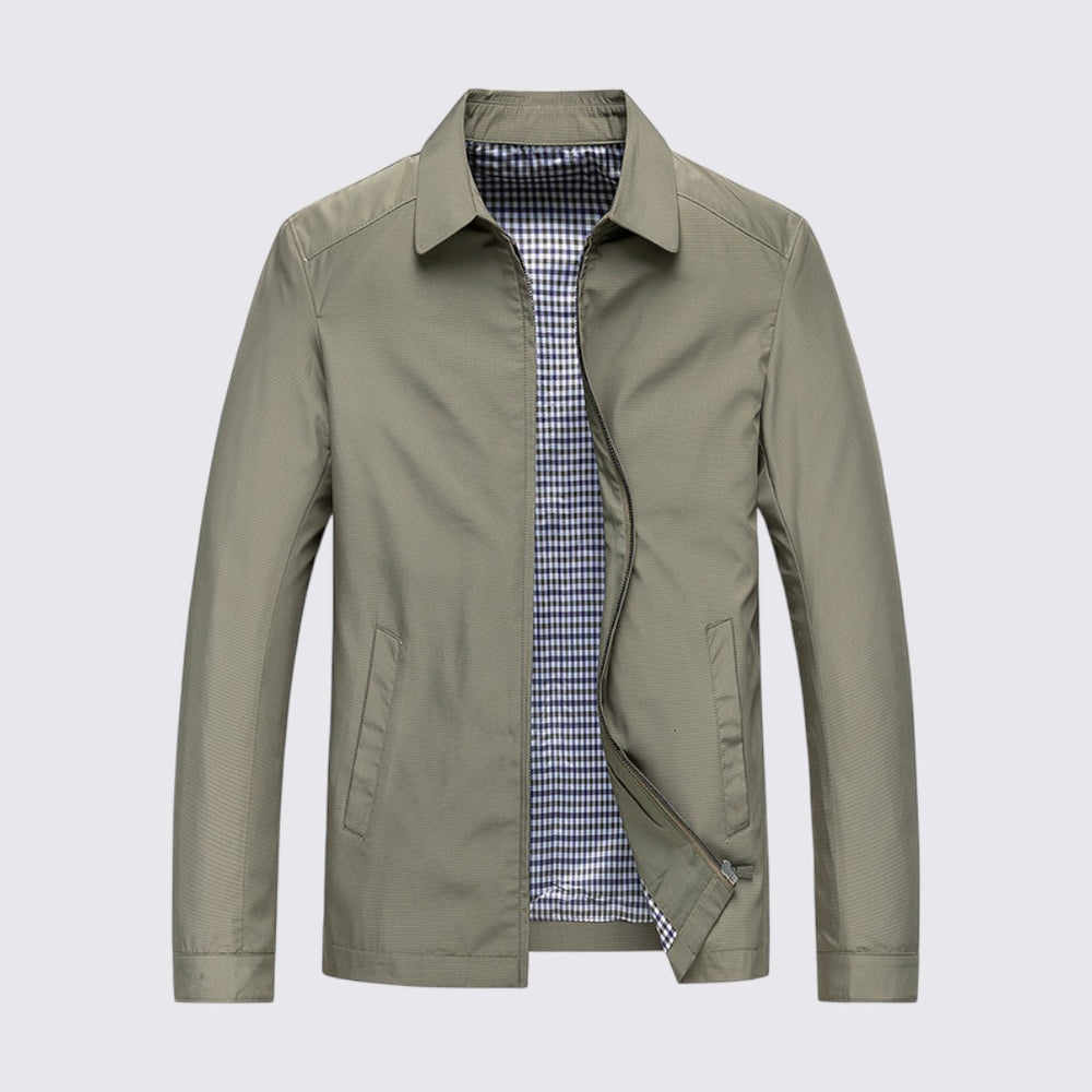 Herren Jacke mit Reißverschluss - Übergangs Jacke - Karofutter