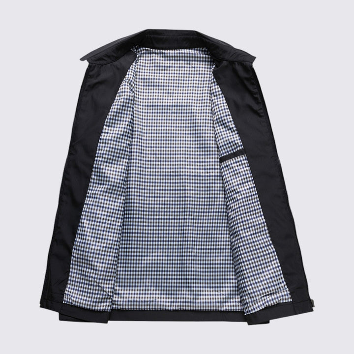 Herren Jacke mit Reißverschluss - Übergangs Jacke - Karofutter