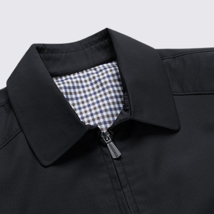 Herren Jacke mit Reißverschluss - Übergangs Jacke - Karofutter