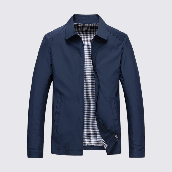 Herren Jacke mit Reißverschluss - Übergangs Jacke - Karofutter