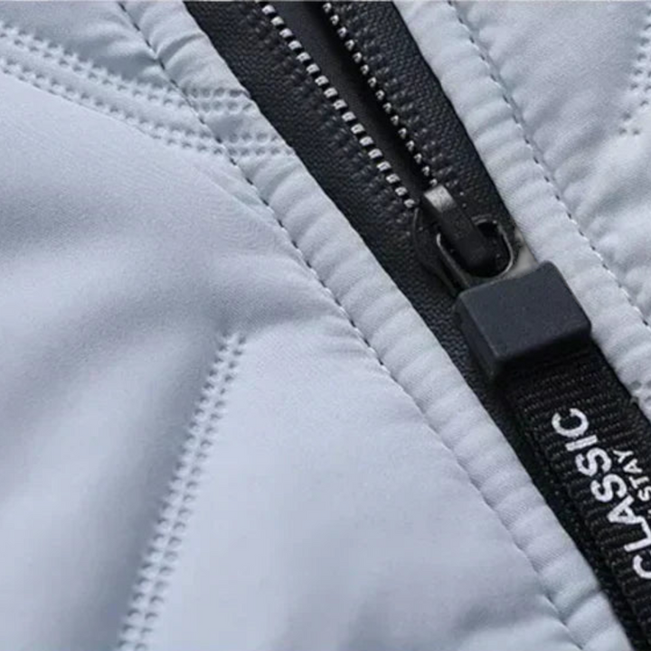 Herren Jacke mit Stehkragen - Klassischer Jacke - Reißverschluss Vorne