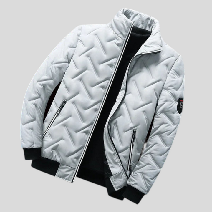 Herren Jacke mit Stehkragen - Klassischer Jacke - Reißverschluss Vorne