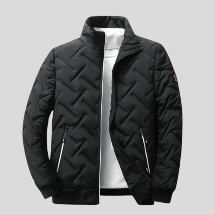 Herren Jacke mit Stehkragen - Klassischer Jacke - Reißverschluss Vorne