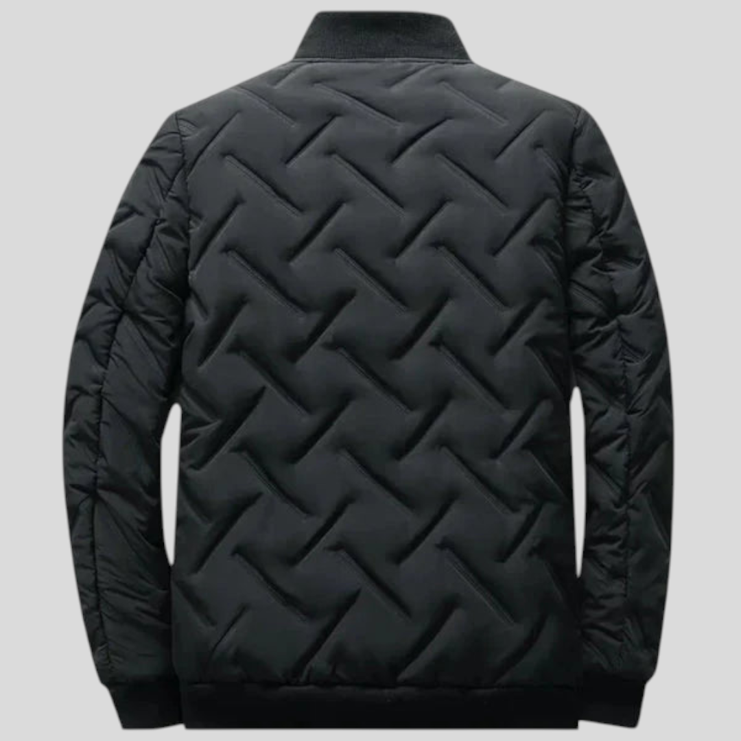 Herren Jacke mit Stehkragen - Klassischer Jacke - Reißverschluss Vorne