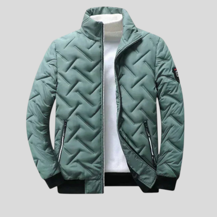 Herren Jacke mit Stehkragen - Klassischer Jacke - Reißverschluss Vorne