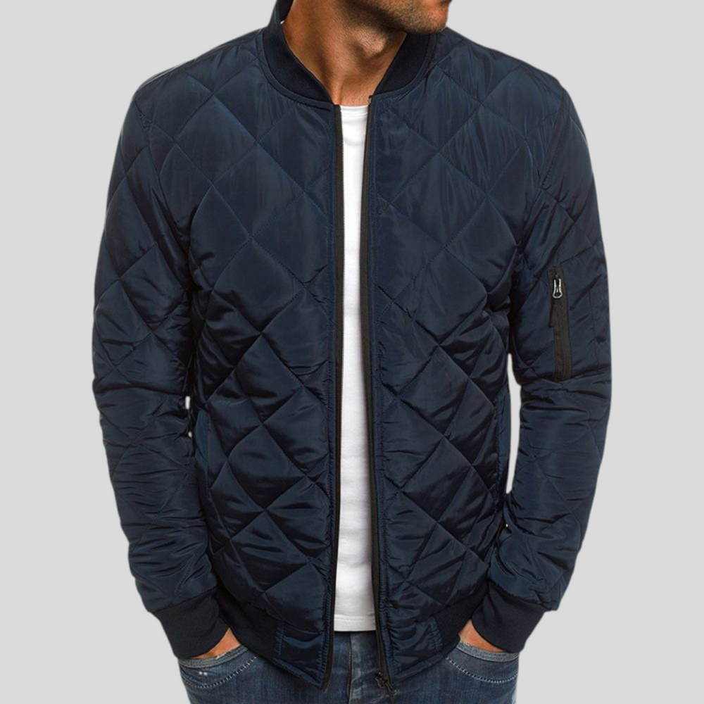 Herren Jacke mit Steppung - Klassischer Jacke - Reißverschluss Vorne