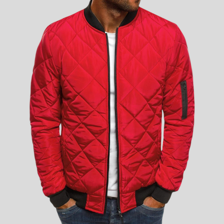 Herren Jacke mit Steppung - Klassischer Jacke - Reißverschluss Vorne