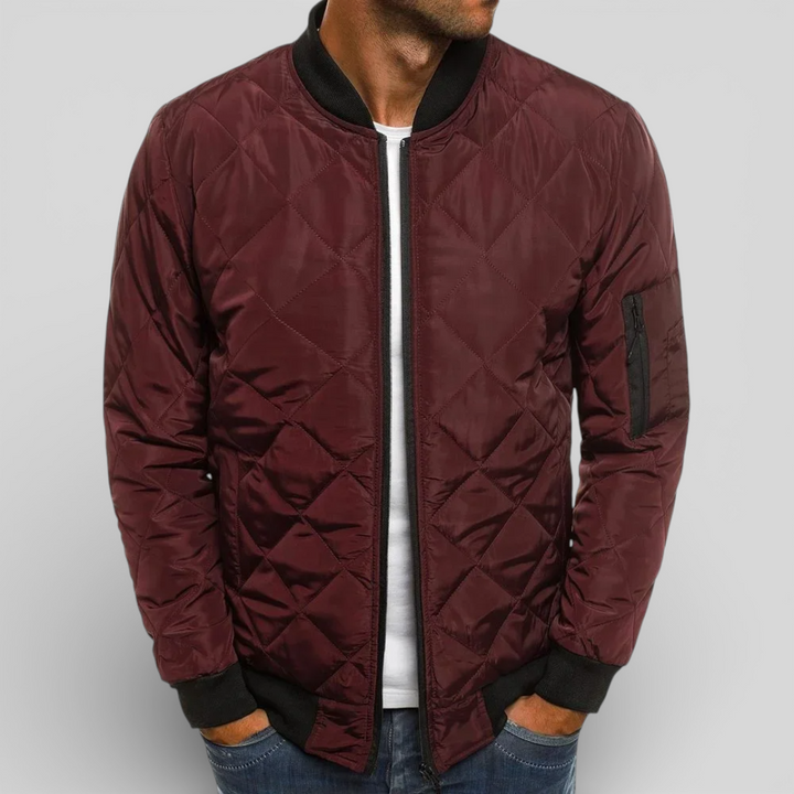 Herren Jacke mit Steppung - Klassischer Jacke - Reißverschluss Vorne