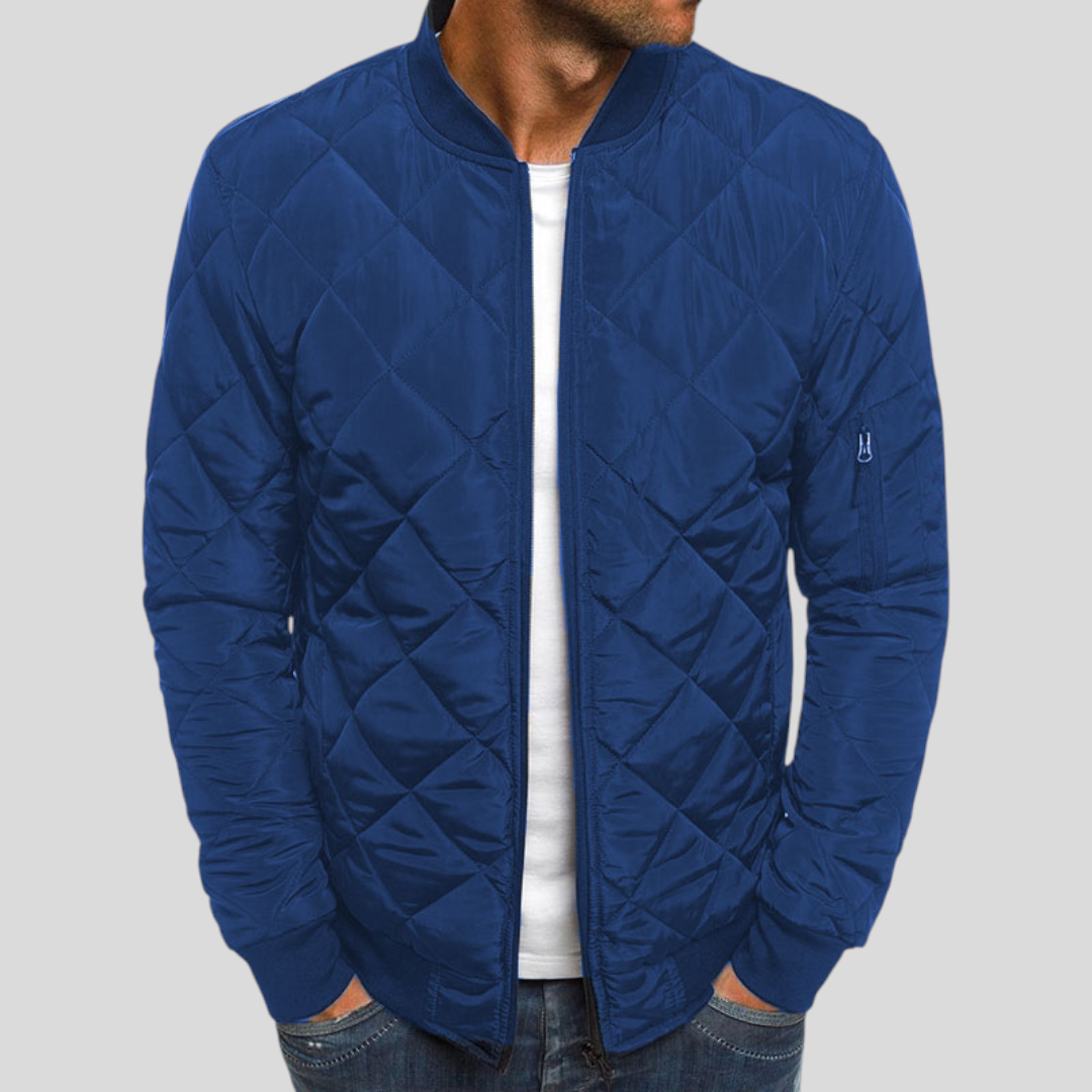 Herren Jacke mit Steppung - Klassischer Jacke - Reißverschluss Vorne
