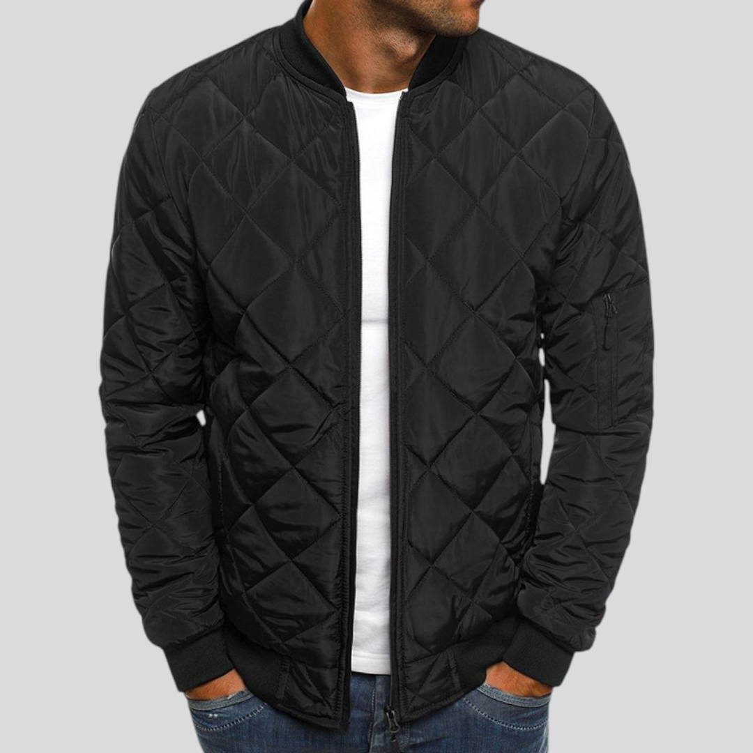 Herren Jacke mit Steppung - Klassischer Jacke - Reißverschluss Vorne