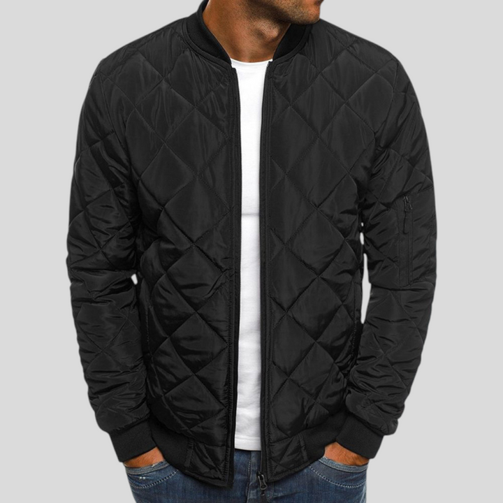 Herren Jacke mit Steppung - Klassischer Jacke - Reißverschluss Vorne