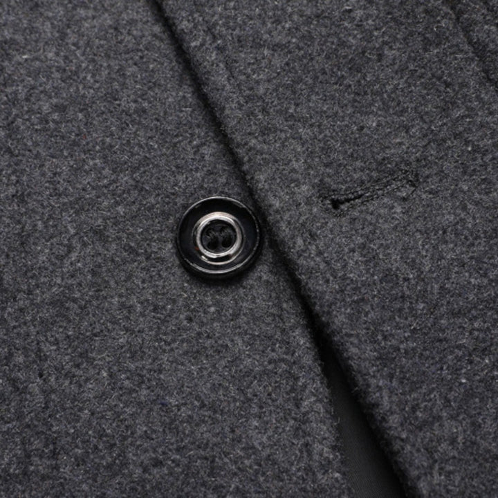 Herren Mantel mit Stehkragen - Langer Mantel - Reißverschluss Vorne