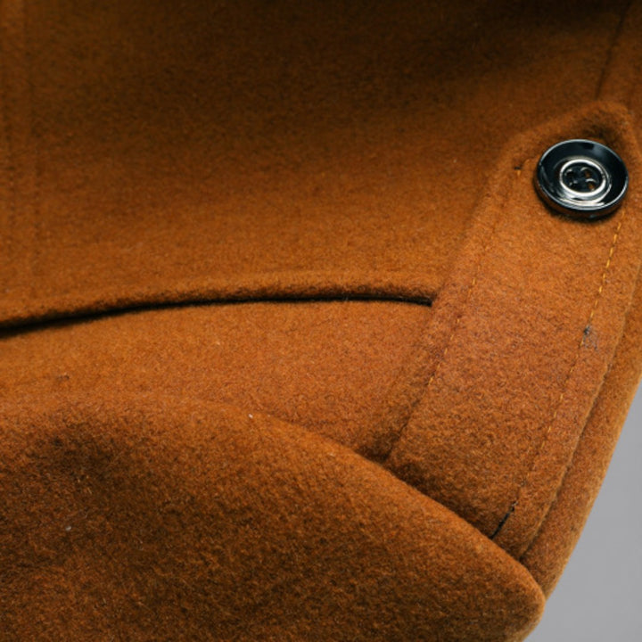 Herren Mantel mit Stehkragen - Langer Mantel - Reißverschluss Vorne