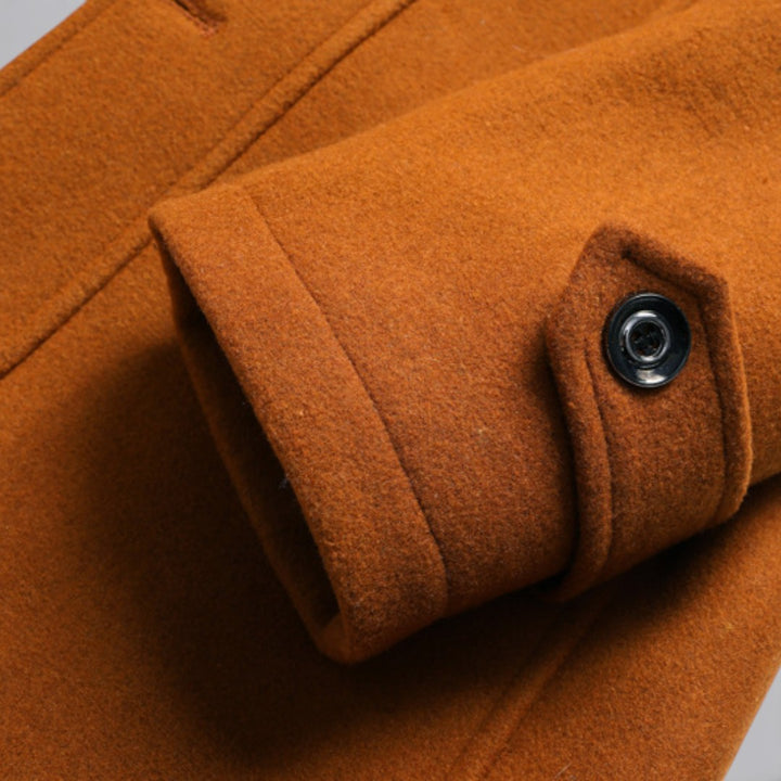 Herren Mantel mit Stehkragen - Langer Mantel - Reißverschluss Vorne