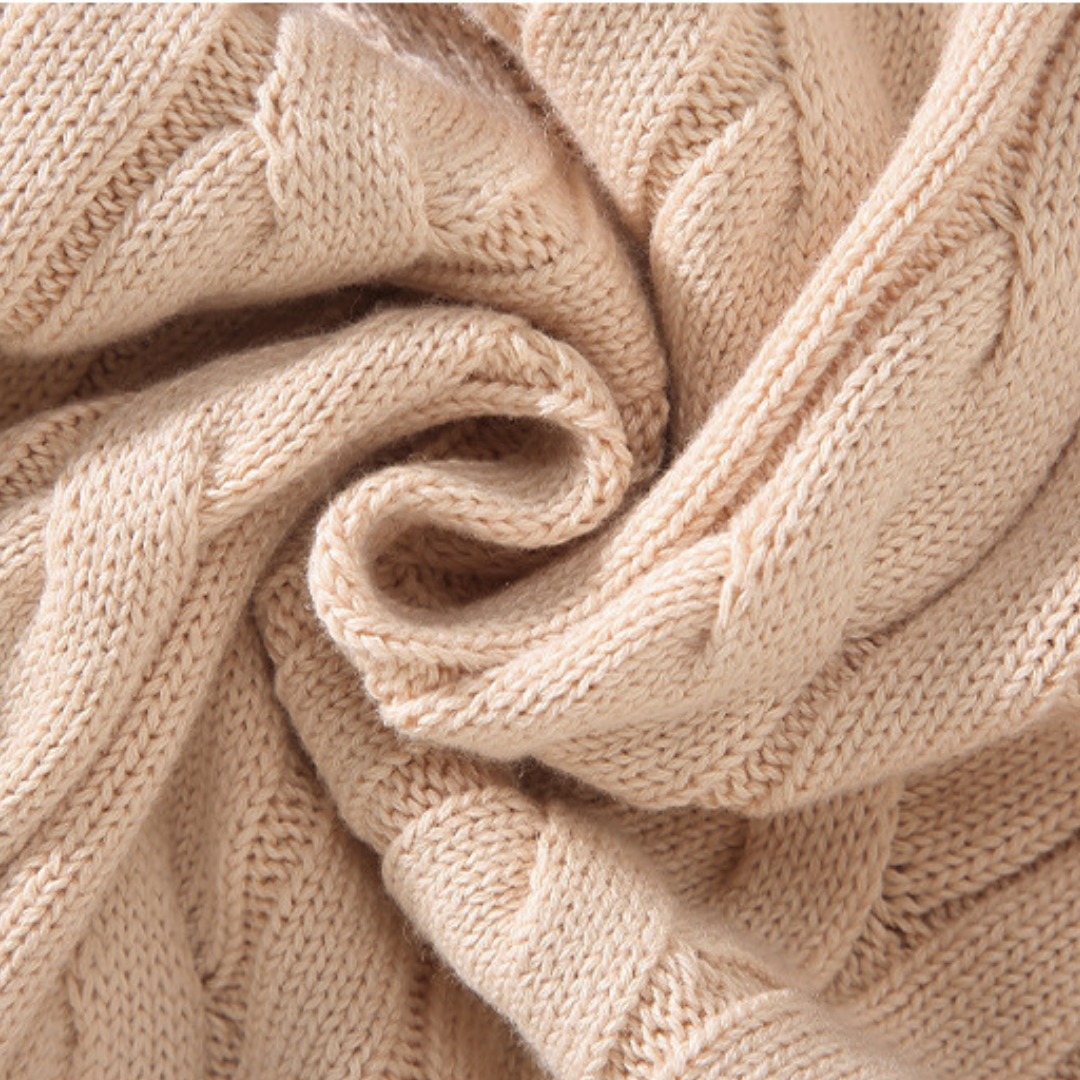 Herren Pullover mit Reißverschluss - Zopfstrick Pullover - Stehkragen